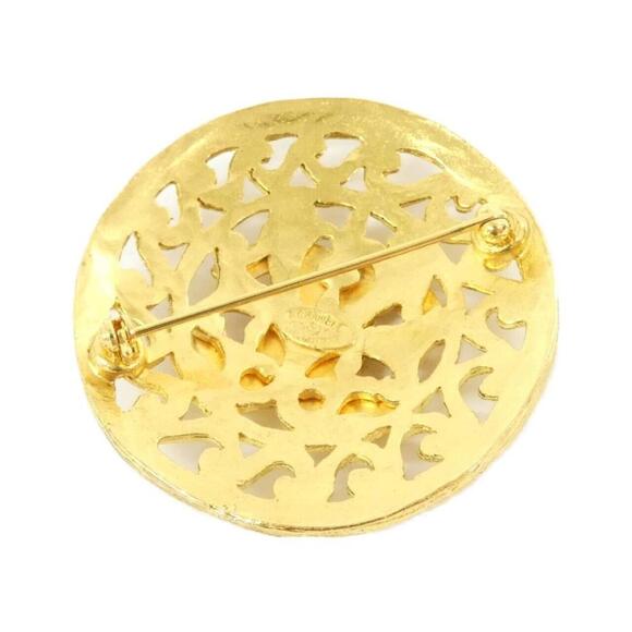 CHANEL 23P CLASSIC GOLD TONE LARGE BIG CC LOGO HEARTS HEART  CHANEL Authentic Gold Brooch